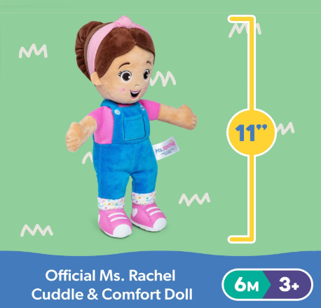 Ms. Rachel Official Cuddle & Comfort Doll, 11" – Soft Plush Comfort Toy for Babies & Toddlers