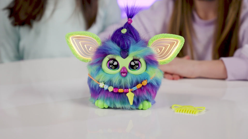 Furby Galaxy Edition – Glow in the Dark Interactive Plush Toy with 15 Fashion Accessories