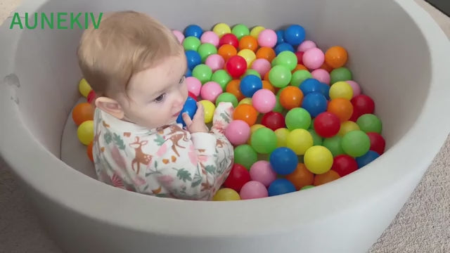 Foam Ball Pit for Toddlers with 100 Rainbow Balls – Soft Plush Indoor Play Pool for Babies & Kids, Sensory Activity Toy