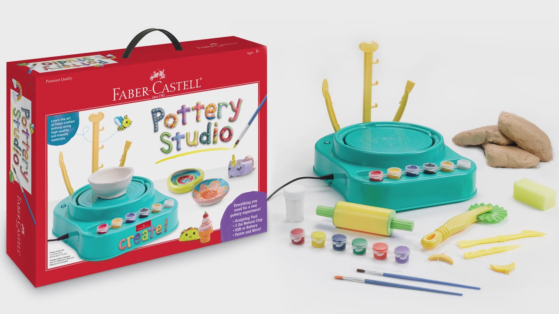 Pottery Studio Child Art Activity Kit – Creative Clay Modeling Set for Kids