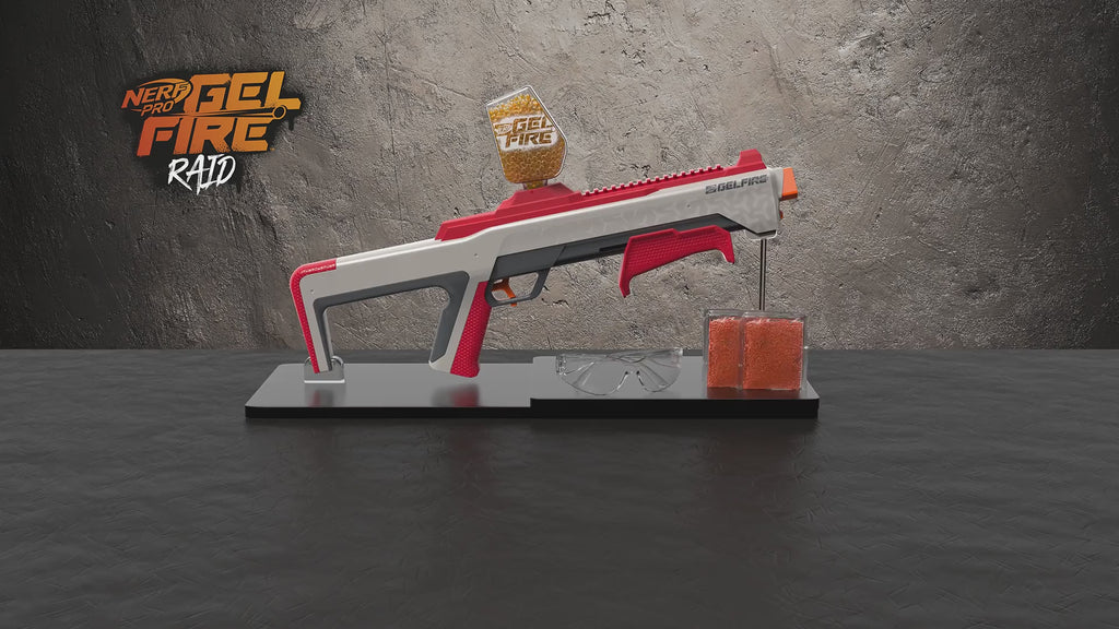 Gelfire Raid Blaster – Fire 5 Rounds at Once with 10,000 Gel Rounds & 800 Round Hopper
