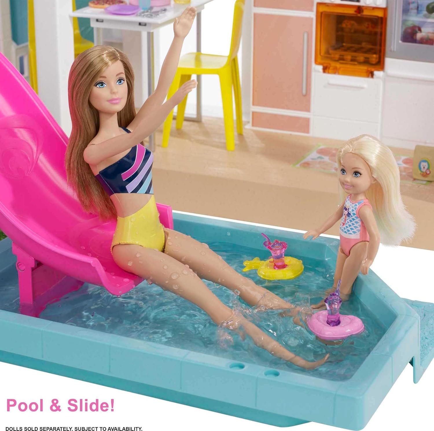 Barbie Dreamhouse 3-Story Dollhouse Playset – 3.75-ft Tall with Pool, Slide, Elevator, Party Room, Puppy Play Area, Lights & Sounds