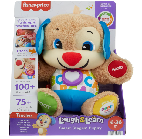 Laugh & Learn First Words Smart Puppy – Interactive Baby Learning Toy with Lights, Sounds & Songs