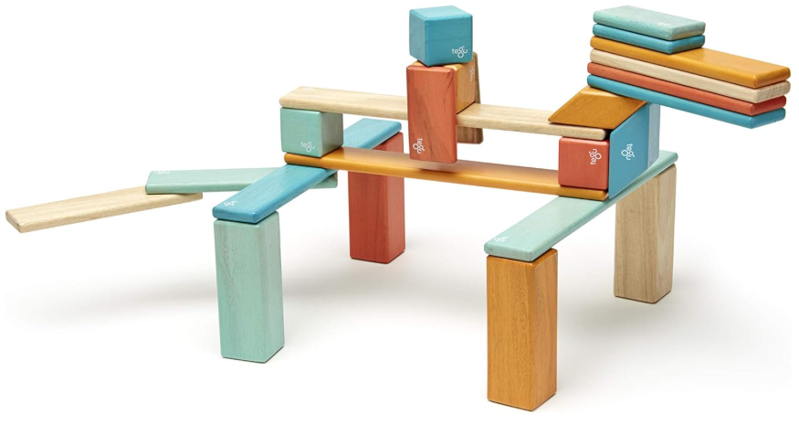 24-Piece Classic Magnetic Wooden Block Building Toy Set – Colorful STEM Montessori Educational Toy for Kids