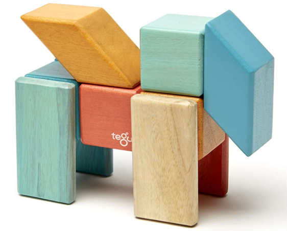 24-Piece Classic Magnetic Wooden Block Building Toy Set – Colorful STEM Montessori Educational Toy for Kids