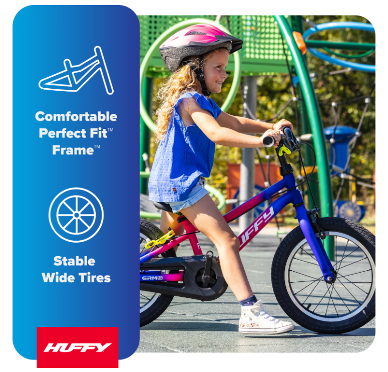 Huffy Kids Bike 16-Inch – Durable Bicycle for Boys & Girls with Training Wheels and Adjustable Seat