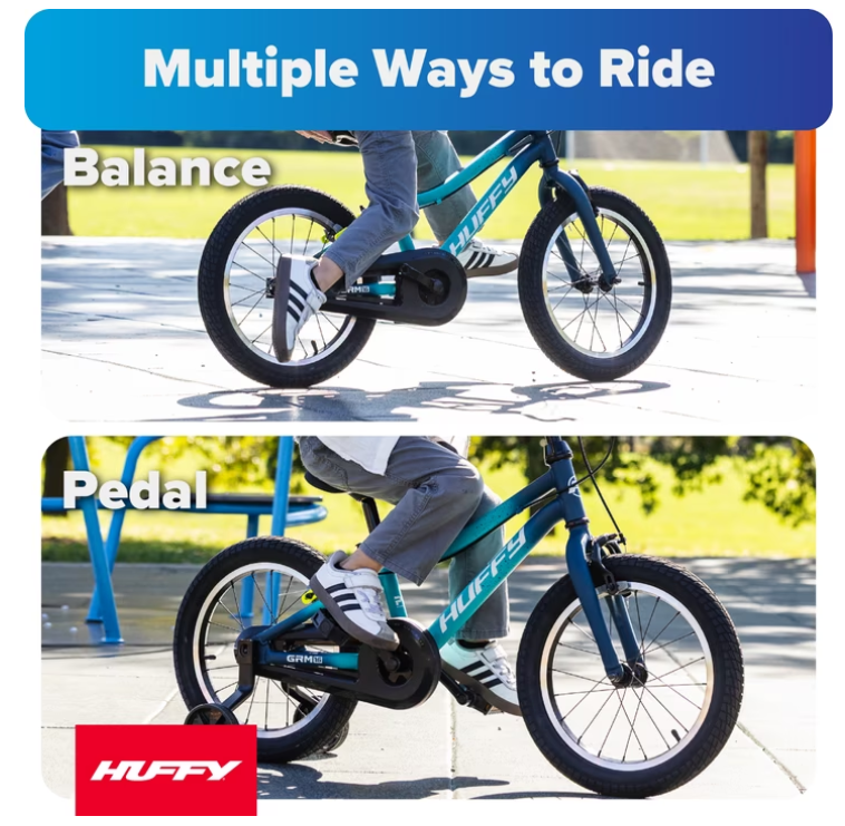 Huffy Kids Bike 16-Inch – Durable Bicycle for Boys & Girls with Training Wheels and Adjustable Seat