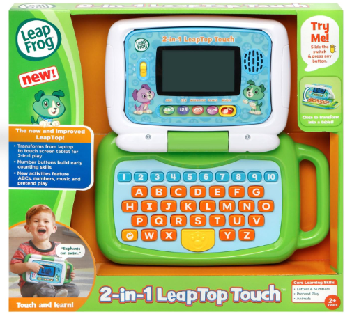 LeapFrog 2-in-1 LeapTop Touch Learning Laptop – Interactive Educational Toy for Kids with Touchscreen & Keyboard