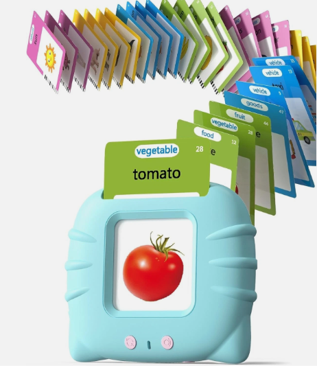 Talking Flash Cards for Toddlers – 224 Montessori Words Language Learning Cards with Audio for Speech & Early Education
