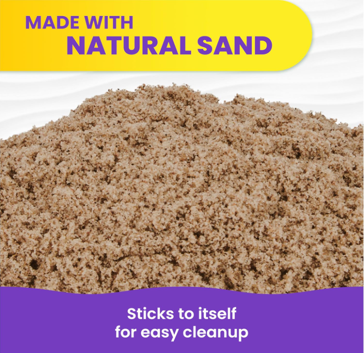 Kinetic Sand 3.25lb Beach Play Sand – Soft, Moldable, Mess-Free Sensory Sand for Kids