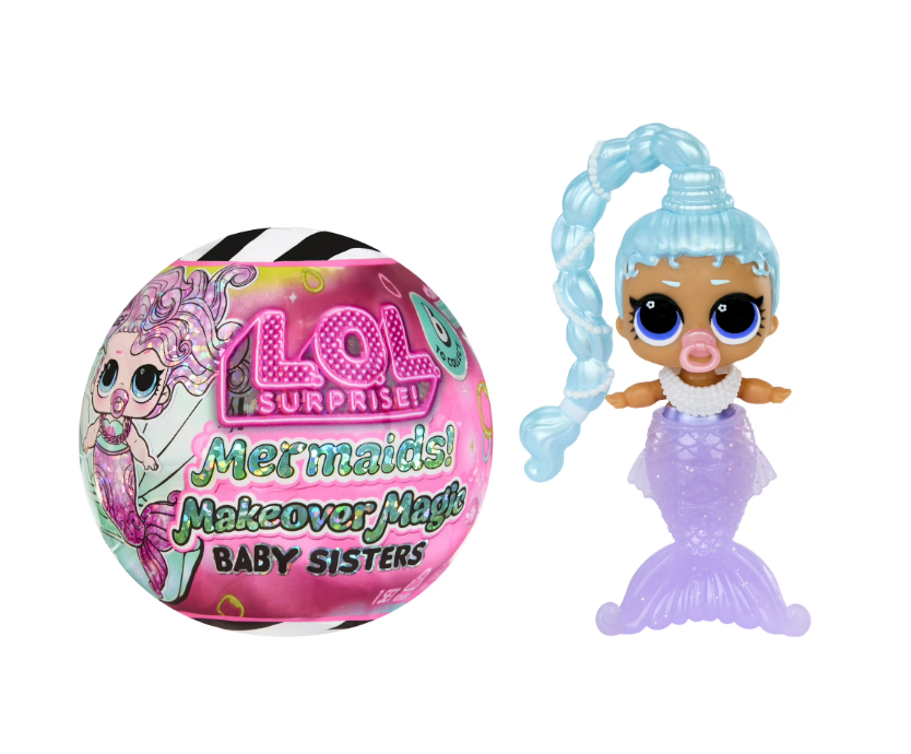 Mermaids Makeover Magic Baby Sisters – Color-Changing Mermaid Dolls with Shell-Inspired Display Ball