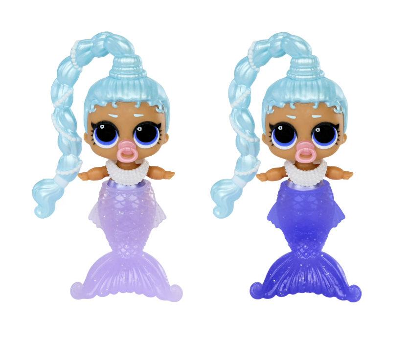 Mermaids Makeover Magic Baby Sisters – Color-Changing Mermaid Dolls with Shell-Inspired Display Ball