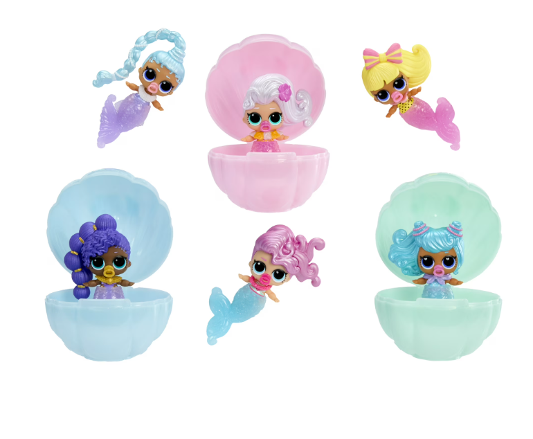 Mermaids Makeover Magic Baby Sisters – Color-Changing Mermaid Dolls with Shell-Inspired Display Ball