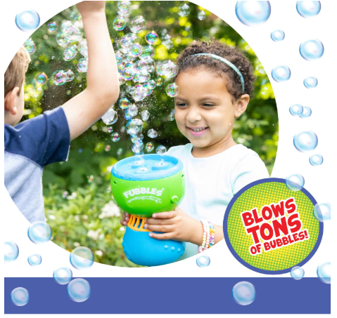Little Kids Fubbles No-Spill Fun-Finiti Bubble Machine – Continuous Bubble Blower Toy for Kids Outdoor Play