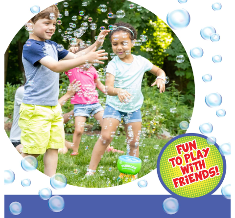 Little Kids Fubbles No-Spill Fun-Finiti Bubble Machine – Continuous Bubble Blower Toy for Kids Outdoor Play