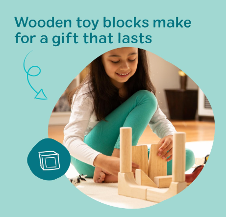 60-Piece Wood Building Blocks with Wooden Storage Tray – Hardwood Sorting, Stacking & Balancing STEM Toy for Kids