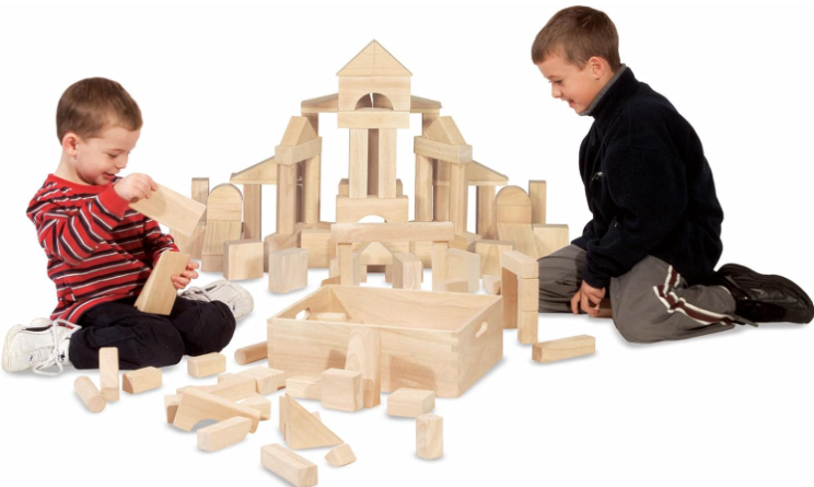 60-Piece Wood Building Blocks with Wooden Storage Tray – Hardwood Sorting, Stacking & Balancing STEM Toy for Kids