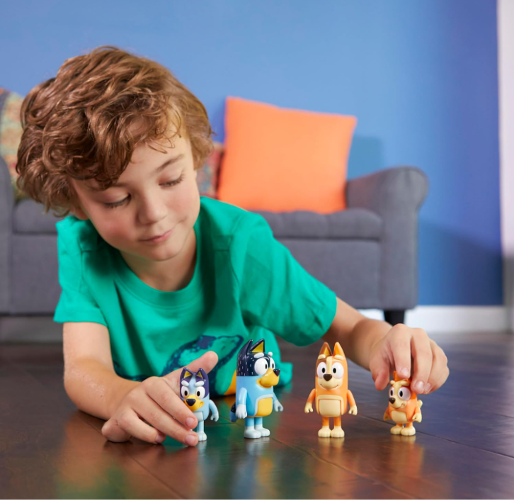 Bluey Family Figure 4-Pack – Collectible Bluey, Bingo, Bandit & Chilli Action Figures Set
