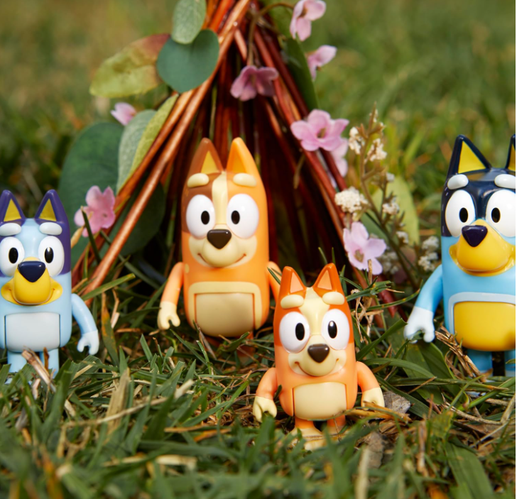 Bluey Family Figure 4-Pack – Collectible Bluey, Bingo, Bandit & Chilli Action Figures Set