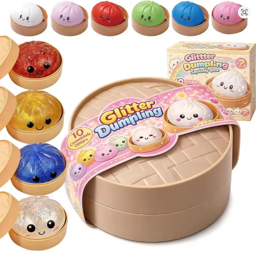 Dumpling Squishy Mystery Box – Random Kawaii Scented Slow Rising Stress Relief Toys for Kids