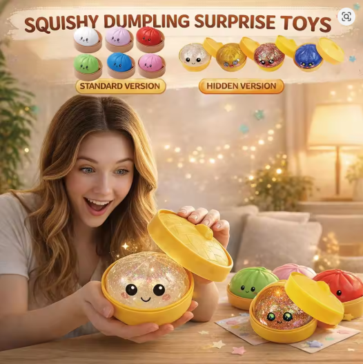 Dumpling Squishy Mystery Box – Random Kawaii Scented Slow Rising Stress Relief Toys for Kids