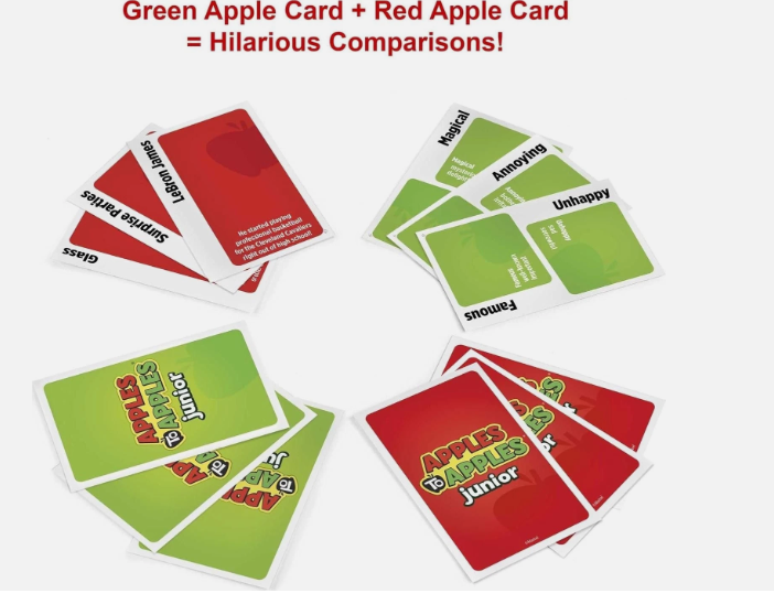 Mattel Games Apples to Apples Junior – The Game of Crazy Comparisons, Family Party Card Game for Kids