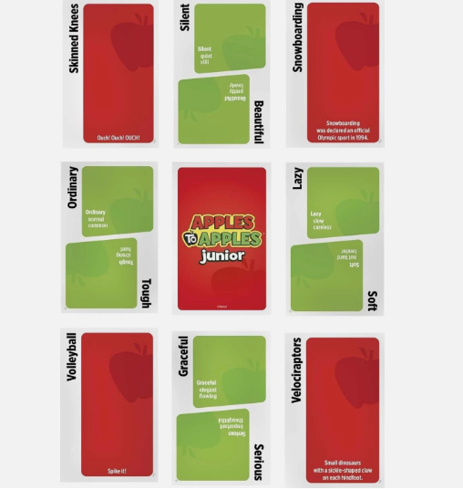 Mattel Games Apples to Apples Junior – The Game of Crazy Comparisons, Family Party Card Game for Kids