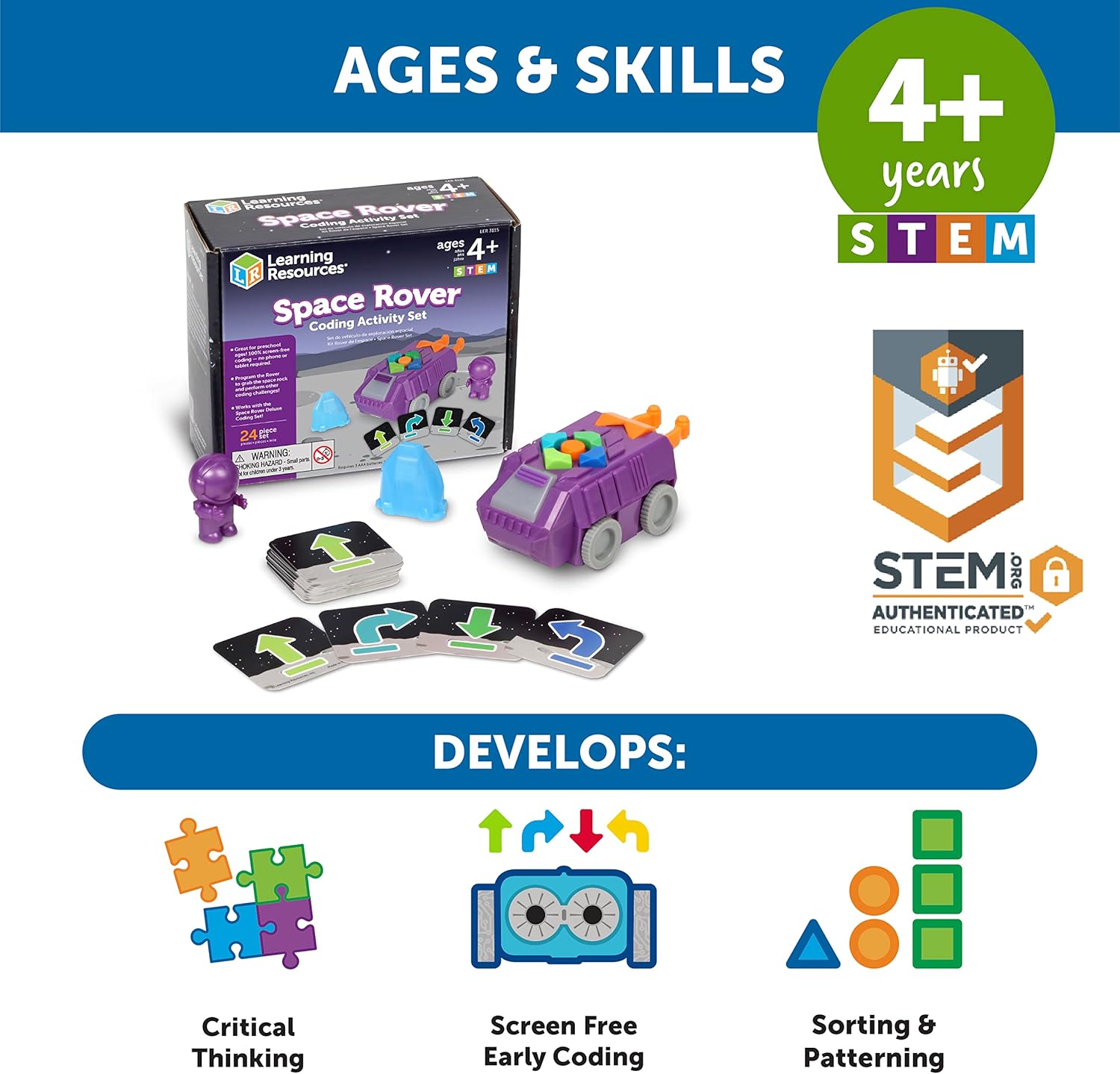 Space Rover Coding Activity Set – STEM Coding Toy for Kids