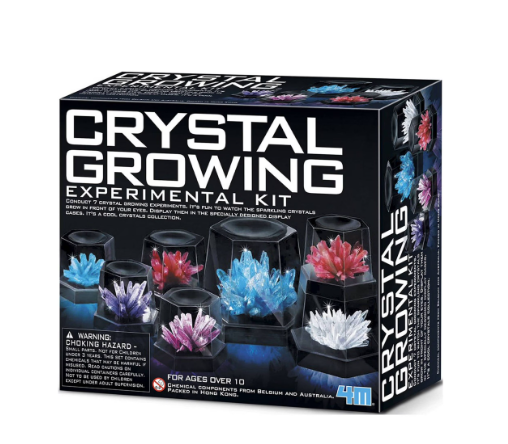 Crystal Growing Science Model Kit with 7 Experiments – STEM Educational Chemistry Set for Kids, Hands-On Crystal Science Lab Toy