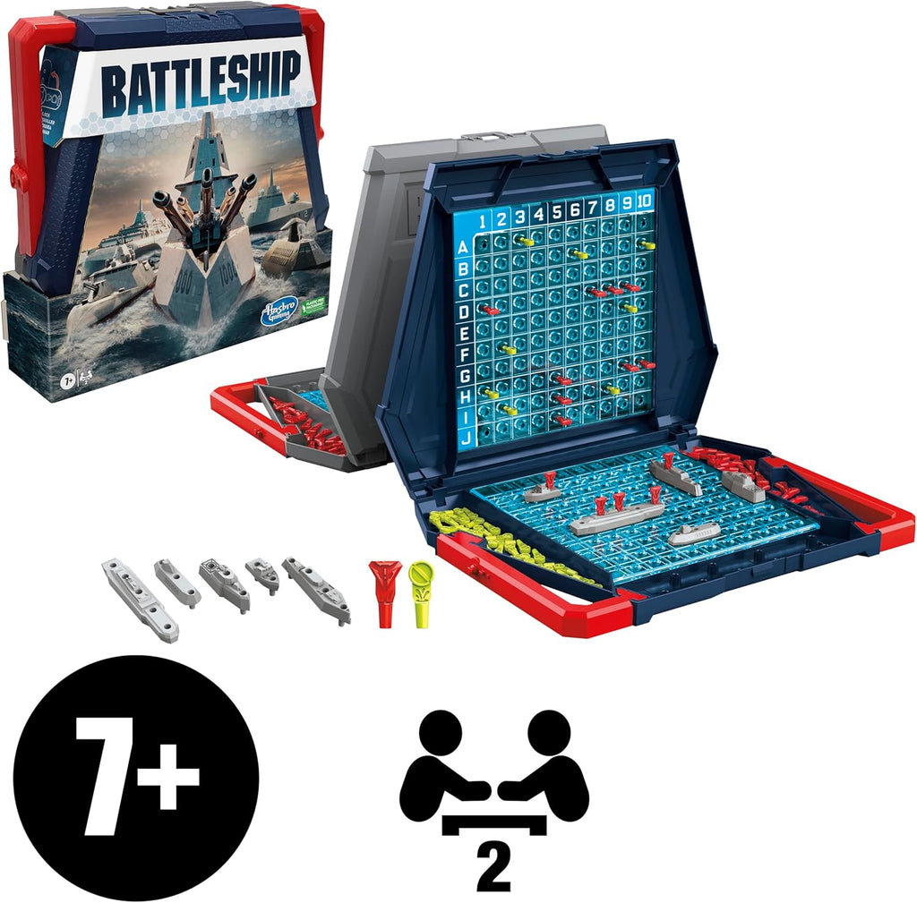 Battleship Classic Board Game – Strategic Naval Combat Game for Kids & Adults, 2-Player Family Strategy Board Game