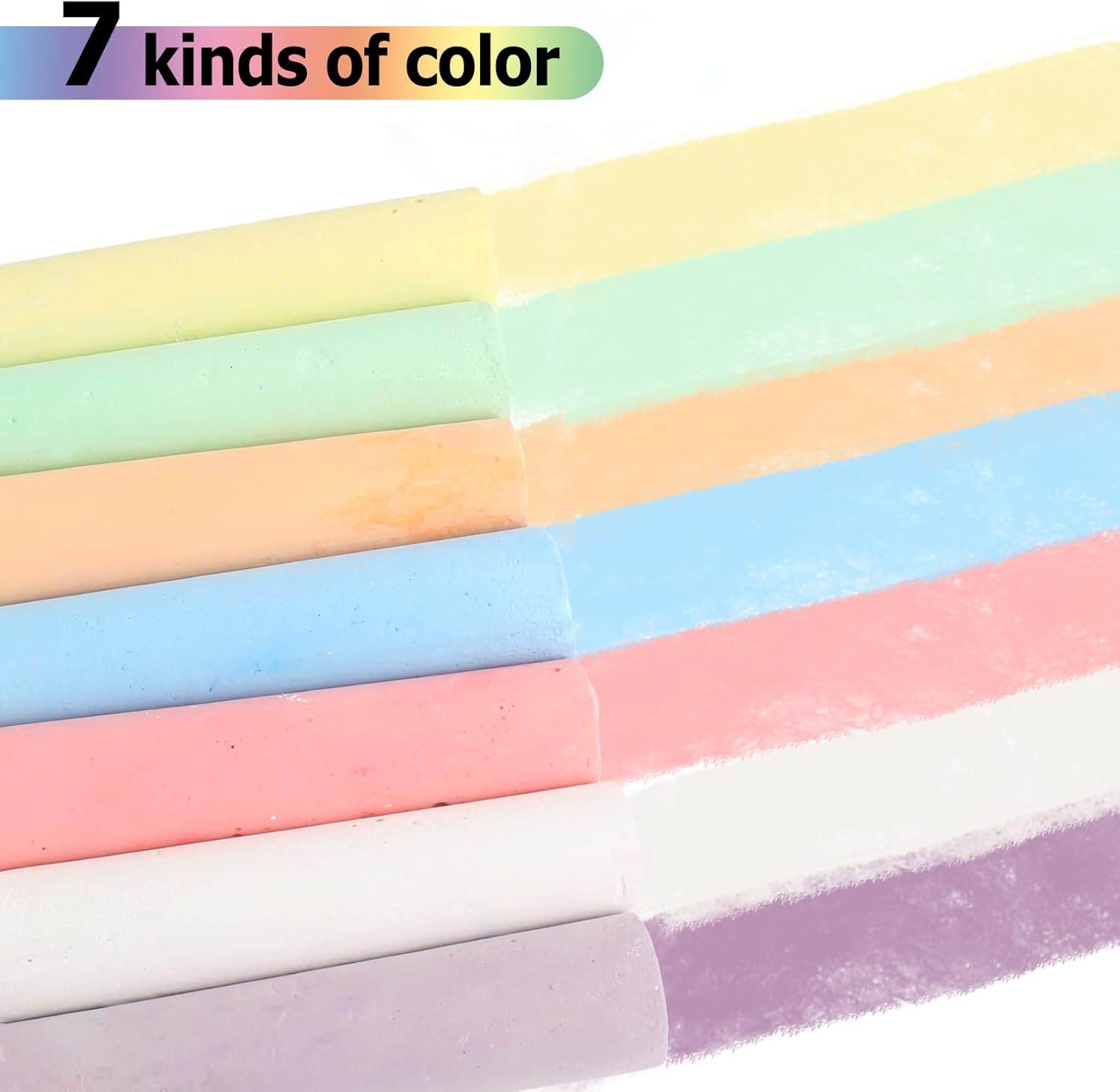 Washable Sidewalk Chalk Set – 52 Pieces, 7 Colors Jumbo Chalk for Kids Outdoor Drawing & Art Fun