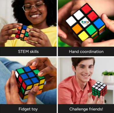 Rubik’s Cube – The Original 3x3 Color-Matching Puzzle, Classic Brain Teaser Toy for Kids & Adults, Logic and Problem-Solving Game
