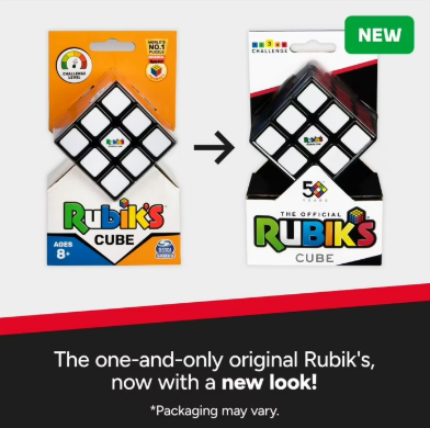 Rubik’s Cube – The Original 3x3 Color-Matching Puzzle, Classic Brain Teaser Toy for Kids & Adults, Logic and Problem-Solving Game