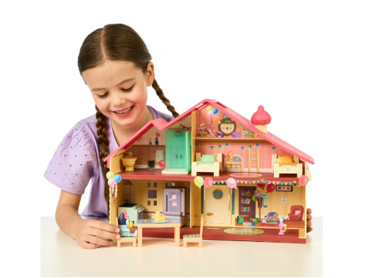 Bluey Celebration Home Playset with Exclusive Party Hat Bluey Figure, 11 Accessories & 2-Story Dollhouse
