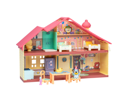 Bluey Celebration Home Playset with Exclusive Party Hat Bluey Figure, 11 Accessories & 2-Story Dollhouse