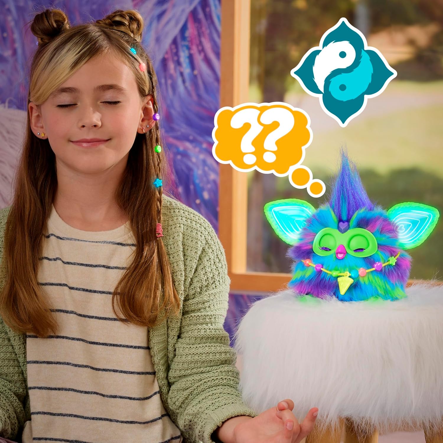 Furby Galaxy Edition – Glow in the Dark Interactive Plush Toy with 15 Fashion Accessories
