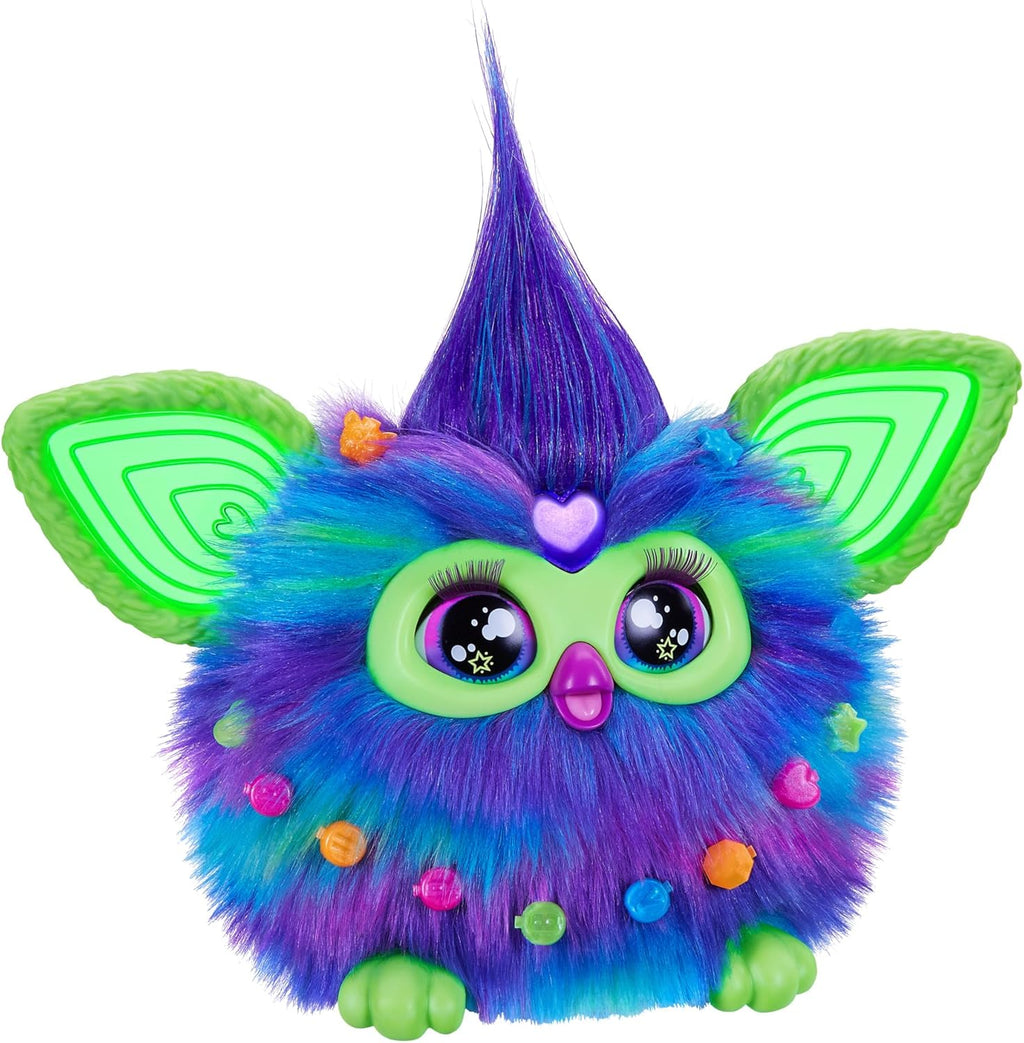 Furby Galaxy Edition – Glow in the Dark Interactive Plush Toy with 15 Fashion Accessories