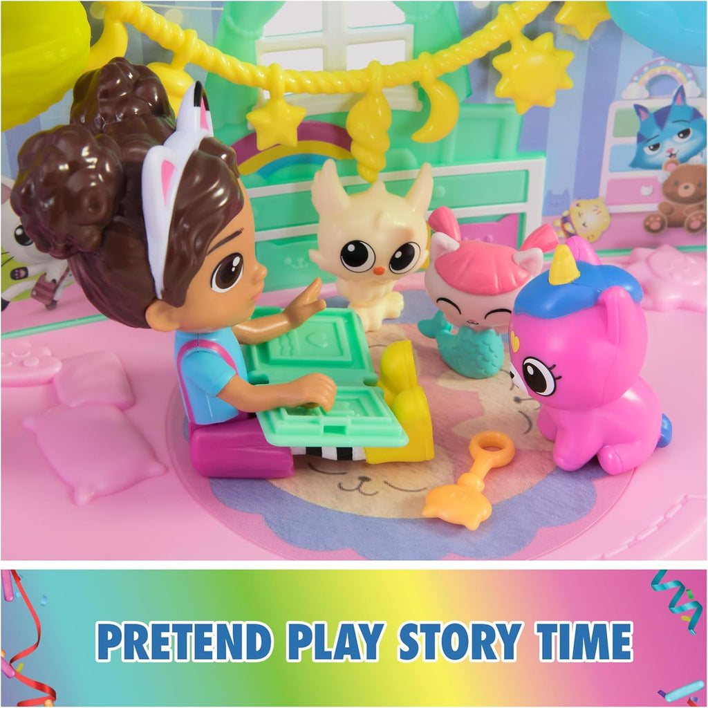 Gabby's Dollhouse Kitty Care Ear Purrfect Playroom Playset with 4 Toy Figures & 17 Accessories, Pretend Pet Care Toy for Kids