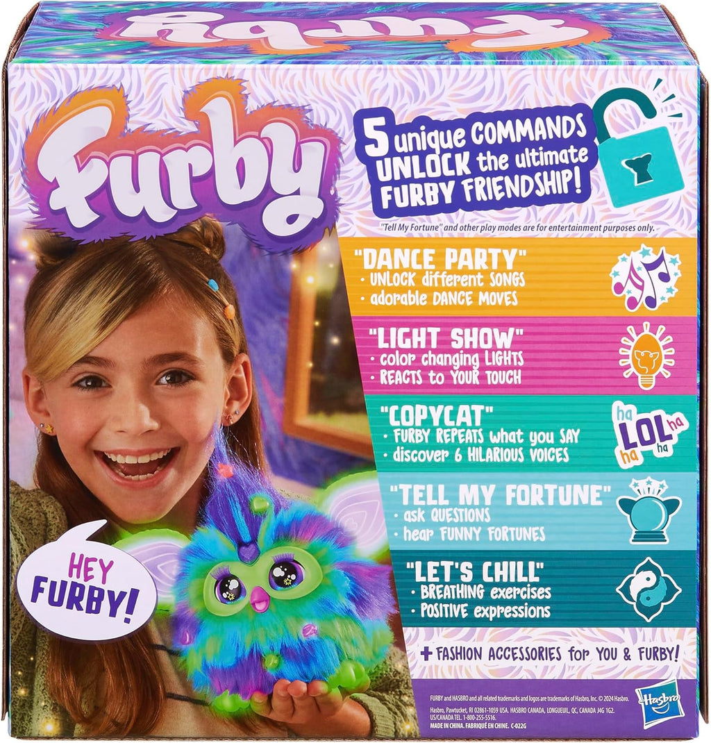 Furby Galaxy Edition – Glow in the Dark Interactive Plush Toy with 15 Fashion Accessories