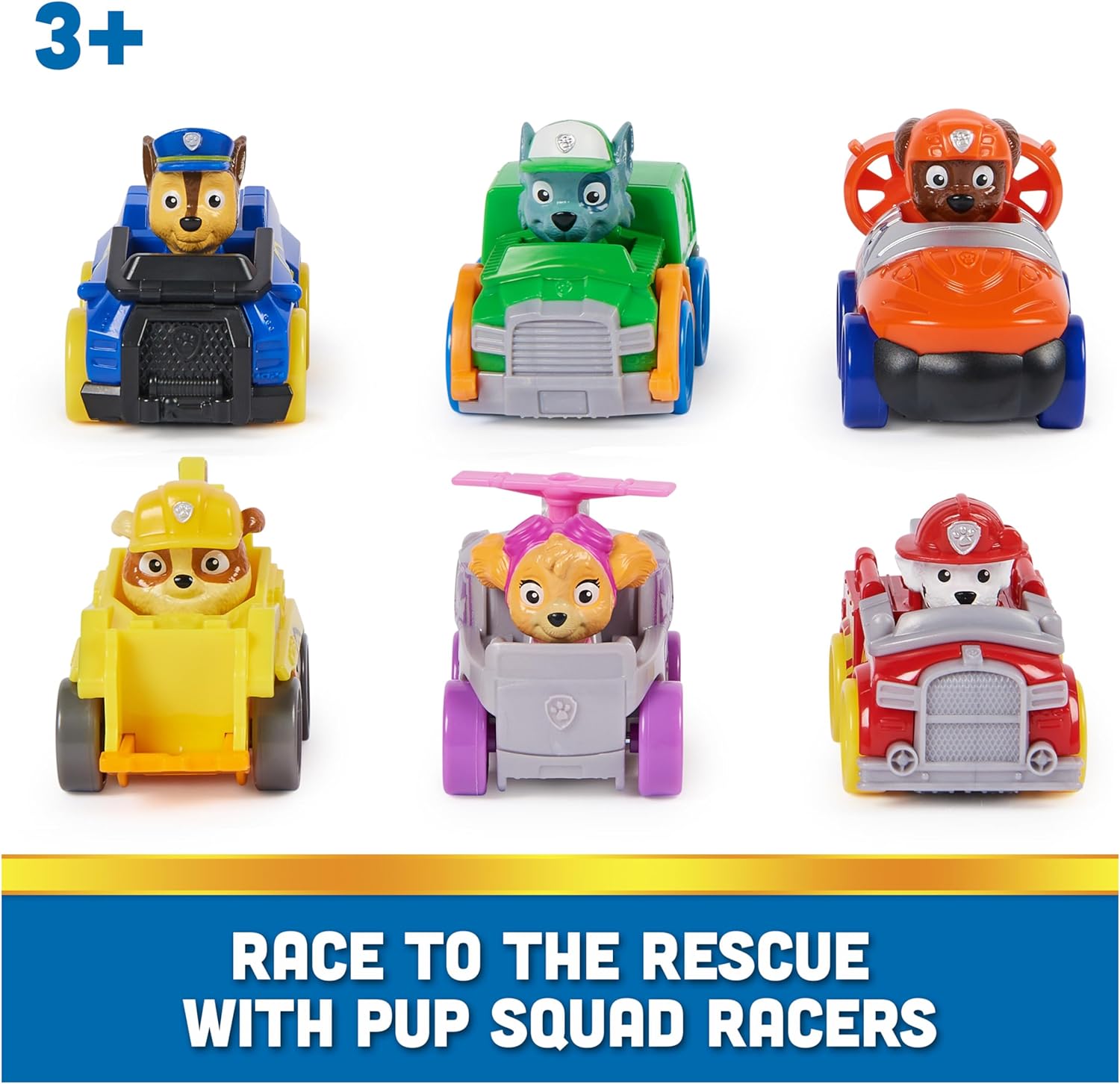 PAW Patrol Pup Squad Racers Vehicle Gift Set – 6 Mini Rescue Vehicles for Kids