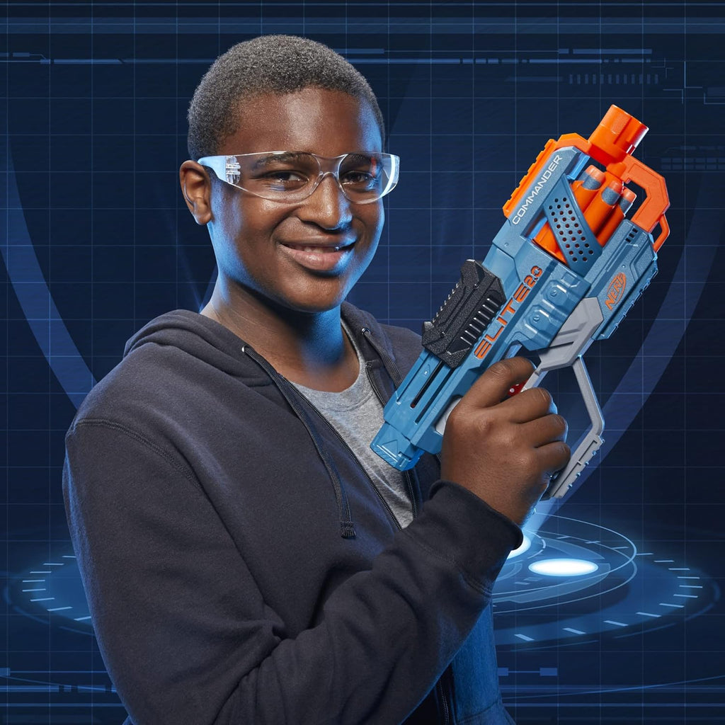 NERF Elite 2.0 Commander RD-6 Dart Blaster – 6-Dart Rotating Drum with 12 Official Darts