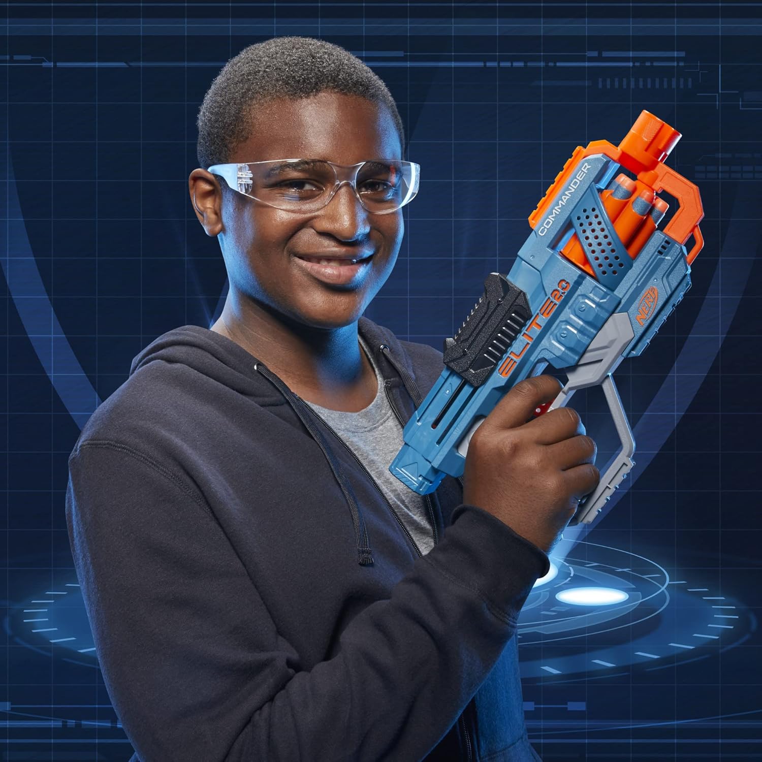 NERF Elite 2.0 Commander RD-6 Dart Blaster – 6-Dart Rotating Drum with 12 Official Darts