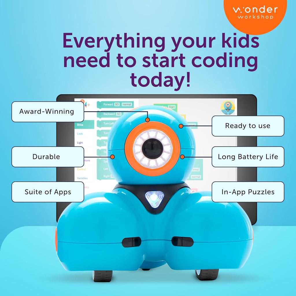 Wonder Workshop Dash Robot – Coding Robot for Kids STEM Learning, Interactive Programmable Educational Toy
