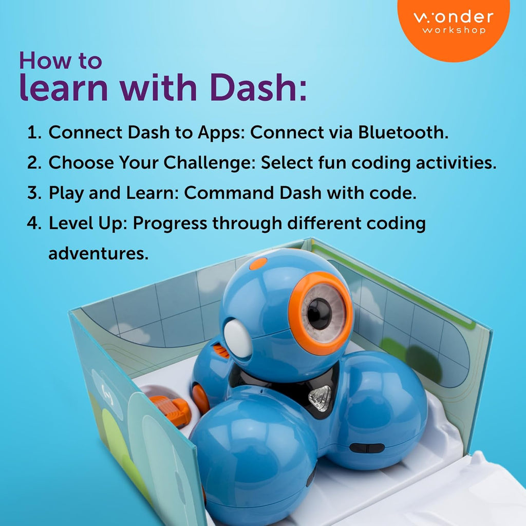 Wonder Workshop Dash Robot – Coding Robot for Kids STEM Learning, Interactive Programmable Educational Toy