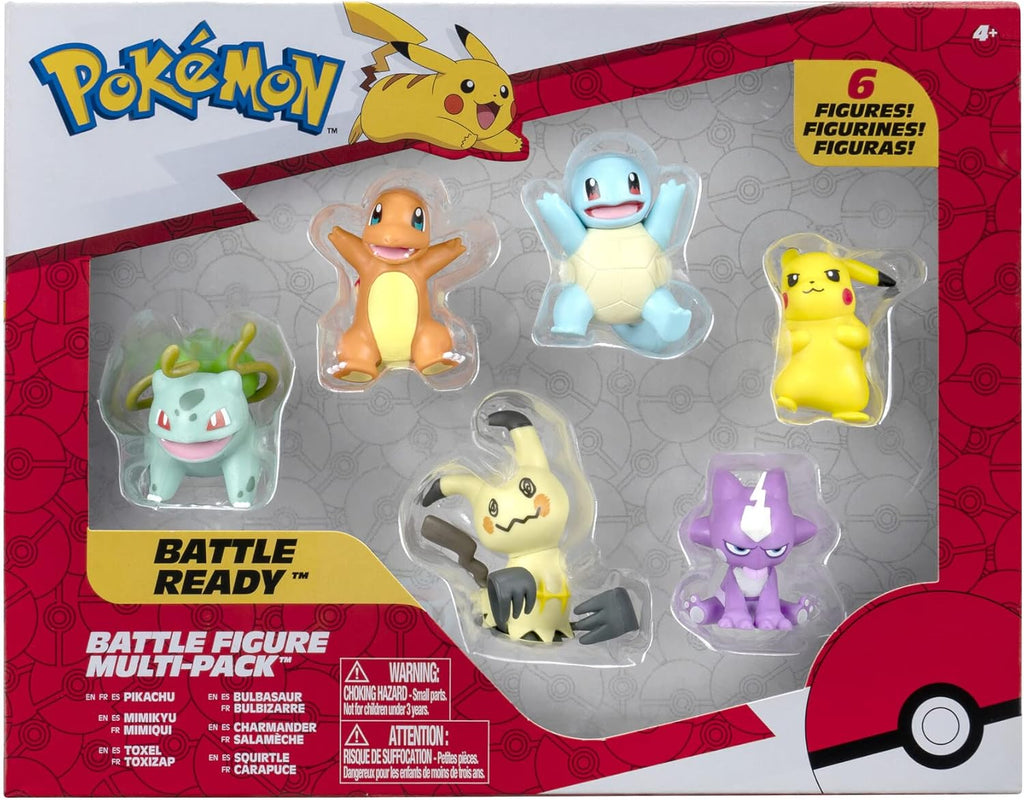 Pokémon 6-Pack Battle Figures Set – Pikachu & Friends Collectible Toys