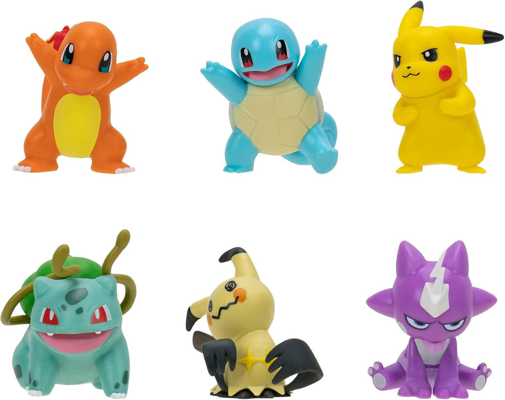 Pokémon 6-Pack Battle Figures Set – Pikachu & Friends Collectible Toys