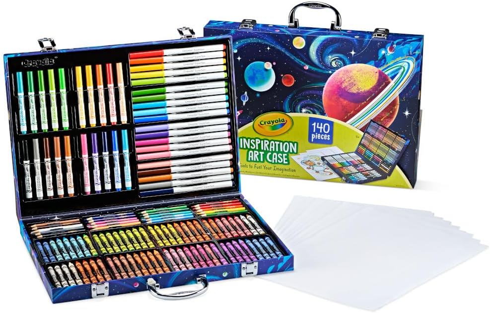 Crayola Inspiration Art Case Coloring Set – 140-Piece Space Theme Art Kit for Kids