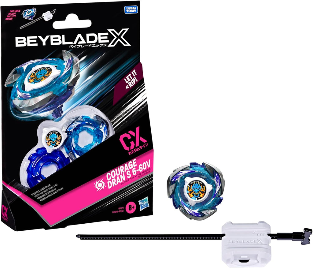Beyblade X Courage S 6-60V CX Starter Pack Set with Attack Type Top & Launcher