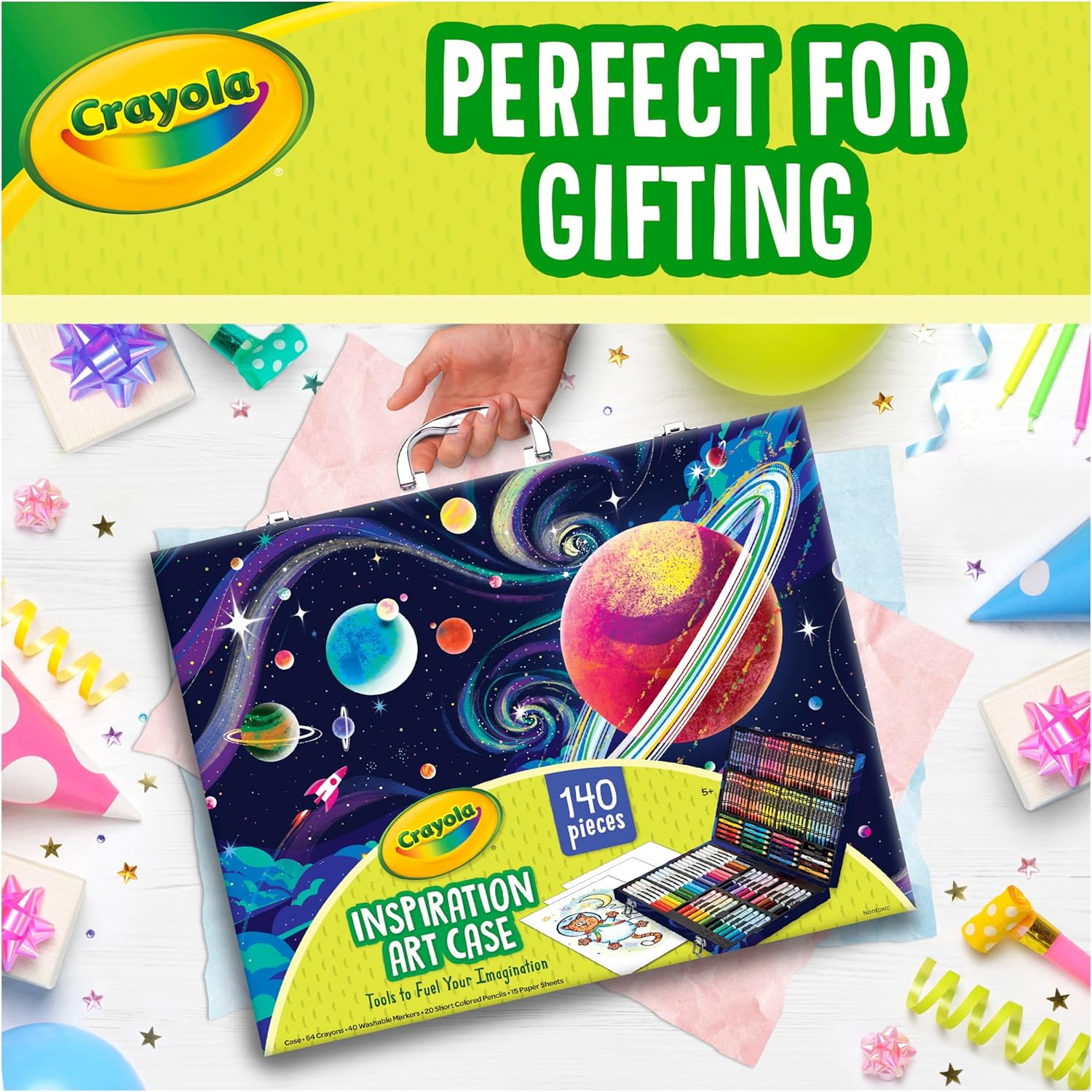 Crayola Inspiration Art Case Coloring Set – 140-Piece Space Theme Art Kit for Kids