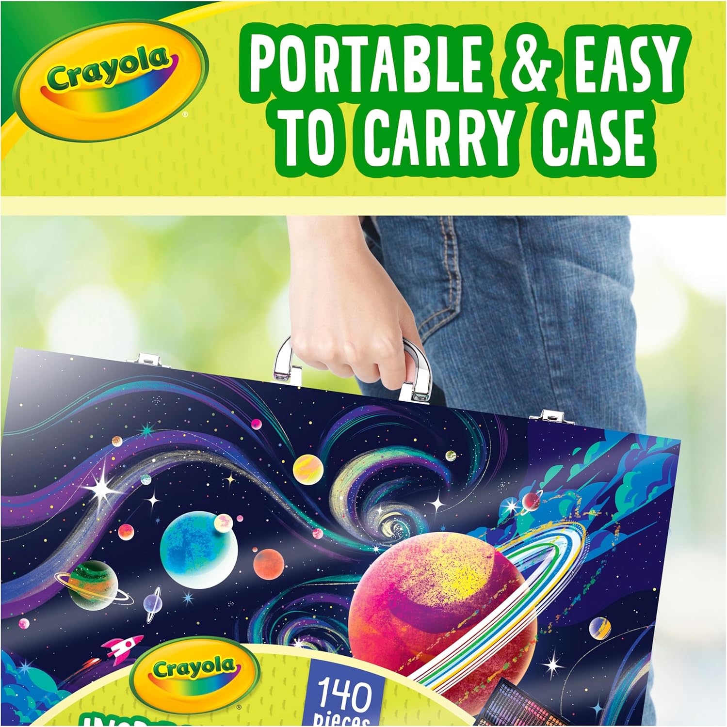 Crayola Inspiration Art Case Coloring Set – 140-Piece Space Theme Art Kit for Kids